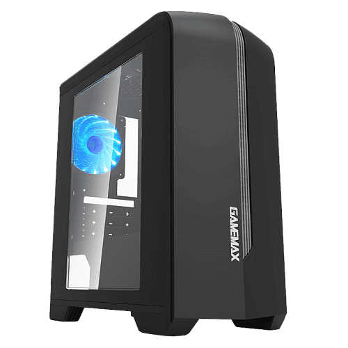 Компьютерный корпус, без блока питания mATX/ Gamemax Centauri BG H601 mATX case, black, w/o PSU, w/1xUSB3.0+1xUSB2.0+HD-Audio, w/1x12mm Blue Led fan
