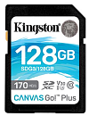 Kingston Secure Digital Flash Card 128GB SDXC Canvas Go Plus 170R C10 UHS-I U3 V30