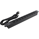 Exegate EX280857RUS Блок розеток ExeGate ServerPro PDU-19H908 Al-9C13-EU3, 19",1U,алюм, 9 IEC 320 C13, евровилка, 3м