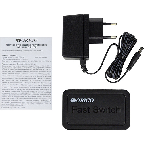 Коммутатор ORIGO Коммутатор/ Unmanaged Switch 5x100Base-TX, plastic case