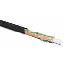 Hyperline UUTP4-C6-S23-OUT-LSZH-BK-500(UTP4-C6-SOLID-OUTDOOR-LSZH-BK-500) (500 м) Кабель витая пара U/­UTP,кат. 6, 4 пары(23 AWG), одножил.(solid),с р