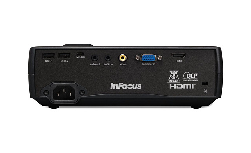 Проектор INFOCUS IN1118HD DLP, 2400 ANSI Lm, FullHD, 15000:1, 1,15-1,5:1, HDMI 1.4a,VGA,Composite,S-video, Stereo 3.5mm audio in/out, USB(A) - 2 шт.,