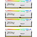 Память оперативная/ Kingston 64GB 5200MT/s DDR5 CL40 DIMM (Kit of 4) FURY Beast White RGB XMP