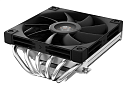 DEEPCOOL AN600 LGA1700/1200/115X/AM5/AM4 низкопрофильный 67mm (18шт/кор, TDP 180W, PWM, White LED Fan 120mm, 6 тепл. трубок, Copper Base, черный) RET