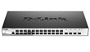 Коммутатор D-LINK Managed L2 Metro Ethernet Switch 24x1000Base-X SFP, 4x10GBase-X SFP+, CLI, RJ45 Console, RPS