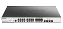 Коммутатор D-Link PROJ Managed L2 Switch 24x1000Base-T PoE, 4x10GBase-X SFP+, PoE Budget 370W, Surge 6KV, CLI, RJ45 Console, RPS, Dying Gasp
