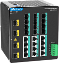 Управляемый промышленный Full Gigabit Ethernet коммутатор 3 уровня, 12 x 1G RJ45, 12 x 1G SFP, 4 x 10G SFP+, питание 2 x 12~48VDC, монтаж на DIN-рейку