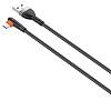 LDNIO LS561/ USB кабель Micro/ 1m/ 2.4A/ медь: 86 жил/ Угловой коннектор/ Нейлон/ Black&Orange