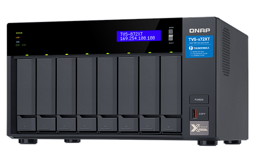 Сетевое хранилище без дисков SMB QNAP TVS-872XT-i5-16G 8-Bay NAS, Intel Core i5-8400T 6-core 1.7 GHz (up to 3.3GHz), 16GB DDR4 RAM (max 32GB RAM),