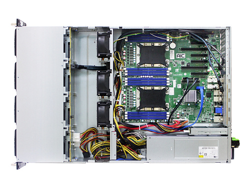 Серверная платформа AIC SB202-SP, 2U, 12xSATA/SAS HS 3,5"/2,5" bay+2* 2.5" 7mm HS bay, Spica (2xs3647 up to 205W, 12xDDR4 DIMM, 2x1GbE,w/o IOC,