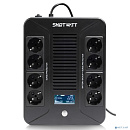 SMARTWATT UPS SAFE PRO LCD 600 {линейно-интерактивный, 600/360 ВА/Вт, напольный/настенный, LCD дисплей, Shuko CEE7/4 - 8 шт. (4 шт. с резервным питани