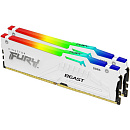 Модуль памяти Kingston 32GB 6000Mhz DDR5 CL36 K2 Fury Beast White RGB kit 2*16 CL36