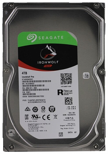 Жесткий диск SEAGATE HDD SATA 4Tb, ST4000NE001, IronWolf Pro, 7200 rpm, 128Mb buffer, 1 year