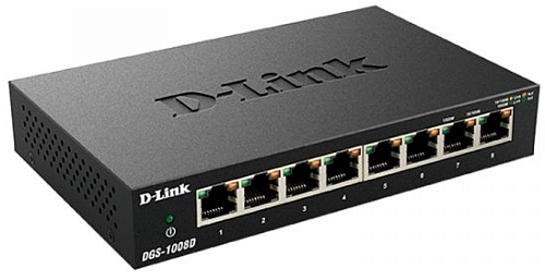 Коммутатор D-LINK Unmanaged Switch 8x1000Base-T, metal case