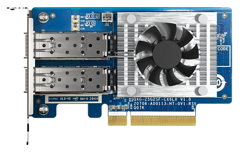 qnap expansion card qxg-25g2sf-cx6 pcie gen4 x8, iser, 2x25gbe(sfp28)