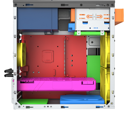 Корпус без блока питания/ Case Foxline FL-702, mATX, 1x5.25EXT, 1x3.5EXT, 2x3.5INT, 2xUSB2.0, HDA, w/o FAN, w/o PSU