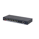 Коммутатор Dahua DH-S4210-8GT-110 10-портовый гигабитный управляемый с PoE, уровень L2, 8xRJ45 1Gb PoE, 2xSFP 1Gb, суммарно 110Вт, коммутация 20 Гбит/