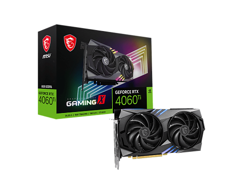 Видеокарта/ VGA MSI NVIDIA GeForce RTX 4060 Ti GAMING 8G GAMING 8G 8GB, GDDR6/128-bit, PCIe 4.0, 1xHDMI, 3xDP, 2.1-slot