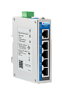Неуправляемый промышленный Fast Ethernet коммутатор, 5 x 100M RJ45, питание 12~48VDC, монтаж на DIN-рейку