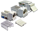 Модуль Keystone, RJ45, кат.6, UTP, 90 градусов, со шторкой, белый