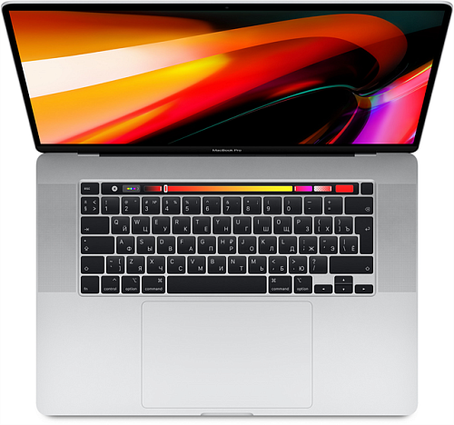 Ноутбук APPLE 16-inch MacBook Pro, T-Bar: 2.3GHz 8-core 9th-gen. Intel Core i9 (TB up to 4.8GHz), 16GB, 1TB SSD, Radeon Pro 5500M - 4GB, Silver