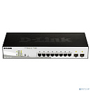 D-Link DGS-1210-10P/F3A Настраиваемый L2 коммутатор с 8 портами 10/100/1000Base-T и 2 портами 1000Base-X SFP (8 портов PoE 802.3af/at, PoE-бюджет 65 В