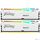 Память оперативная/ Kingston 32GB 5200MT/s DDR5 CL36 DIMM (Kit of 2) FURY Beast White RGB EXPO