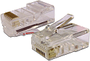 Коннектор RJ45 UTP 8P8C, универсальный, со вставкой, cat.5e, 100 шт.