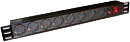 Блок розеток Блок розеток 19", 1-фазный с выключателем, 10A / 250V, 8xSchuko, без шнура питания, разъем C14