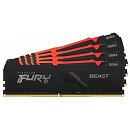 Kingston DRAM 128GB 3200MHz DDR4 CL16 DIMM (Kit of 4) FURY Beast RGB KF432C16BBAK4/128
