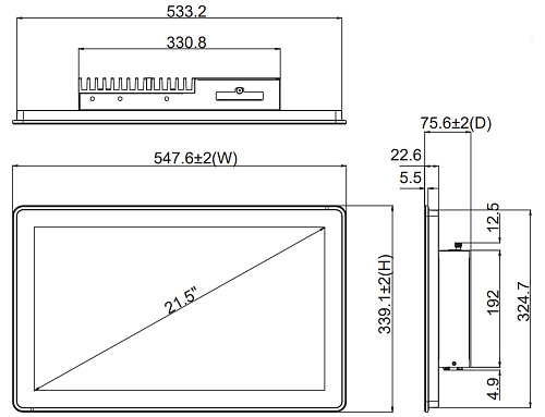 Промышленный панельный компьютер GOT321W-521-C-DC