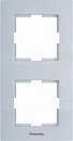 Рамка Panasonic Karre Plus WKTF08122SL-RU 2x вертикальный монтаж пластик серебристый (упак.:1шт)