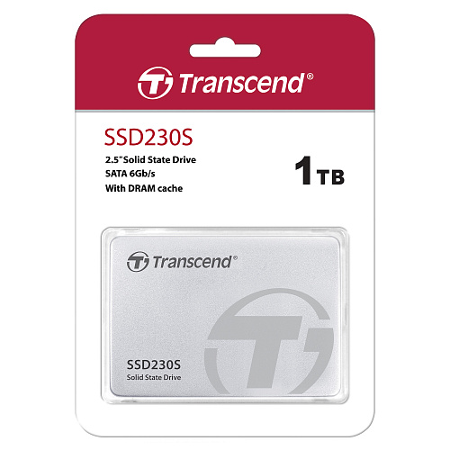 Твердотельный накопитель/ Transcend SSD SSD230S, 1024GB, 2.5" 7mm, SATA3, 3D TLC, R/W 560/500MB/s, IOPs 85 000/85 000, DRAM buffer 1024MB, TBW 560,