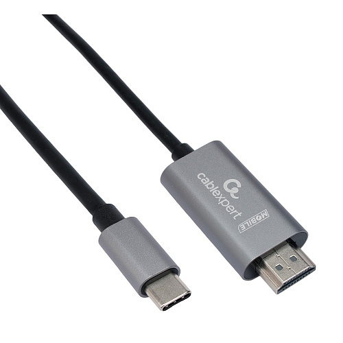 Cablexpert Кабель-переходник с Type-C на HDMI v2.0, Mobile, 1.8м, черный, корбка (CCB-A-CM-HDMI-1.8M)