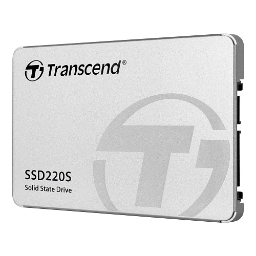Твердотельный накопитель/ Transcend SSD SSD220S, 960GB, 2.5" 7mm, SATA3, 3D TLC, R/W 550/500MB/s, IOPs 65 000/75 000, TBW 320, DWPD 0.3 (3 года)
