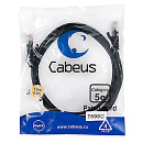 Патч-корд Cabeus PC-UTP-RJ45-Cat.5e-1.5m-BK Патч-корд U/UTP, категория 5е, 2xRJ45/8p8c, неэкранированный, черный, PVC, 1.5м