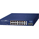 Коммутатор Planet коммутатор/ GSD-2022P 16-Port 10/100/1000T 802.3at PoE + 2-Port 10/100/1000T + 2-Port 1000X SFP Unmanaged Gigabit Ethernet Switch (185W PoE