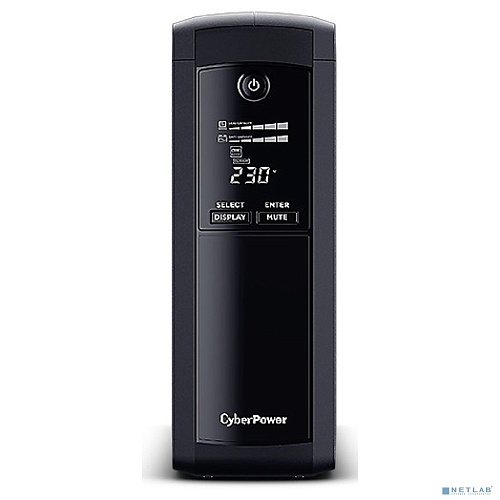 CyberPower VP1200EILCD ИБП {Line-Interactive, Tower, 1200VA/720W USB/RS-232/RJ11/45 (4 + 4 IEC С13), 12В/7,2 Ач х 2}