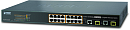 Коммутатор Planet 16-Port 10/100TX 802.3at High Power POE + 2-Port Gigabit TP/SFP Combo Managed Ethernet Switch (220W)