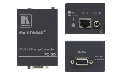 Удлинитель Kramer Electronics [FC-50] сигналов RS-232 (передача/ прием по витой паре), до 1000 м.