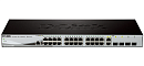 Коммутатор D-LINK DES-1210-28/ME/B3B, WEB Smart III Switch with 24 10/100Base-TX + 2 Combo of 10/100/1000BASE-T/SFP + 2 SFP16K Mac address, 802.3x Flow Control,