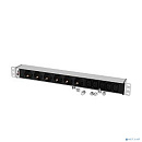 REM Блок розеток Rem-10 без шнура с инд., 6 Schuko, 5 IEC 60320 C13, вход IEC 60320 C14, 10A, алюм., 19" (R-10-6S-5C13-I-440-Z)