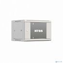 NTSS Шкаф настенный телекоммуникационный NTSS W 6U 600х450х370мм, 2 профиля 19, дверь стеклянная, боковые стенки съемные, задняя стенка, разобранный,