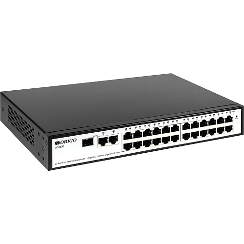 Коммутатор ORIGO Коммутатор/ Smart Managed Switch 24x100Base-TX, 1x1000Base-T, 1xCombo 1000Base-T/SFP, 19" w/brackets