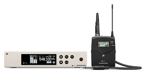 Радиосистема [507527/509649] Sennheiser [EW 100 G4-CI1-A] для профессионального живого звука, полурэковый приемник (EM 100 G4) с ЖК-дисплеем, нательны