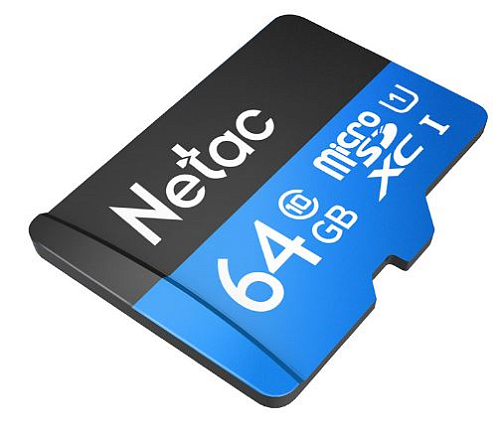 netac p500 standard 64gb microsdxc u1/c10 up to 90mb/s, retail pack with sd adapter