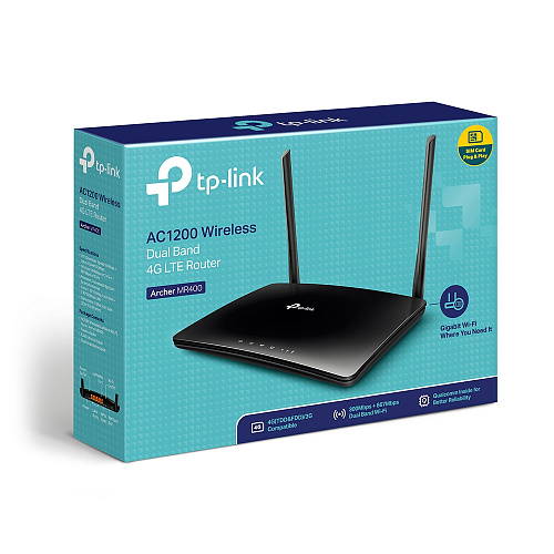 Маршрутизатор TP-Link LTE/ AC1200 Wireless Dual Band 4G LTE Router, build-in 4G LTE modem with 3x10/100Mbps LAN ports and 1x10/100Mbps LAN/WAN port, 450Mbps