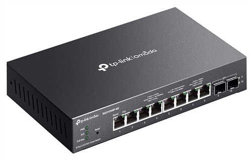 коммутатор TP-Link SG2210XMP-M2, Omada 8-Port 2.5GBASE-T and 2-Port 10GE SFP+ Smart Switch with 8-Port PoE+