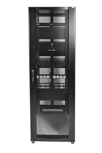 ЦМО Шкаф серверный ПРОФ напольный 42U (600x1000) дверь перфор., задние двойные перфор., черный, в сборе