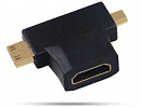 Переходник аудио-видео Premier 5-895-6 Micro HDMI (m)/HDMI (f)/Mini HDMI (m) черный